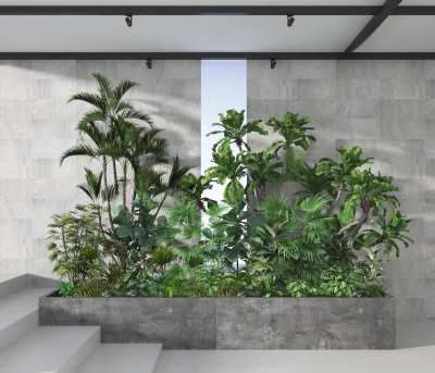 现代植物堆3D模型下载